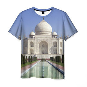 Мужская футболка 3D с принтом Индия в Екатеринбурге, 100% полиэфир | прямой крой, круглый вырез горловины, длина до линии бедер | goa | india | mumbai | new delhi | taj mahal | гоа | индия | каникулы | мавзолей | мечеть | мумбай | нью дели | отдых | отпуск | приключения | тадж махал | туризм