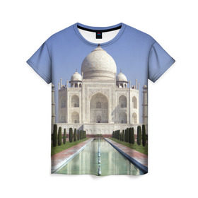 Женская футболка 3D с принтом Индия в Екатеринбурге, 100% полиэфир ( синтетическое хлопкоподобное полотно) | прямой крой, круглый вырез горловины, длина до линии бедер | goa | india | mumbai | new delhi | taj mahal | гоа | индия | каникулы | мавзолей | мечеть | мумбай | нью дели | отдых | отпуск | приключения | тадж махал | туризм
