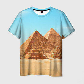 Мужская футболка 3D с принтом Египет в Екатеринбурге, 100% полиэфир | прямой крой, круглый вырез горловины, длина до линии бедер | africa | cairo | egypt | африка | верблюд | дайвинг | египет | жара | зной | каир | каникулы | отдых | отпуск | песок | пирамида хеопса | пирамиды | пустыня | солнце | туризм | хургада