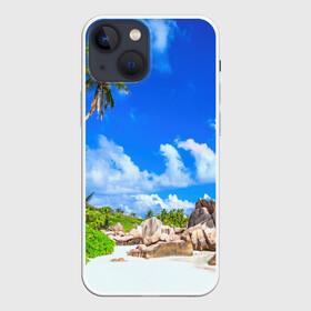 Чехол для iPhone 13 mini с принтом Сейшельские острова в Екатеринбурге,  |  | seychelles | восточная африка | индийский океан | каникулы | море | островное государство | отдых | отпуск | пальмы | песок | пляж | приключение | путешествие | рай | сейшелы | сейшельские острова | туризм