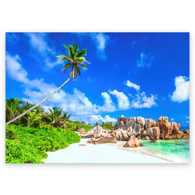 Поздравительная открытка с принтом Сейшельские острова в Екатеринбурге, 100% бумага | плотность бумаги 280 г/м2, матовая, на обратной стороне линовка и место для марки
 | seychelles | восточная африка | индийский океан | каникулы | море | островное государство | отдых | отпуск | пальмы | песок | пляж | приключение | путешествие | рай | сейшелы | сейшельские острова | туризм