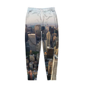 Мужские брюки 3D с принтом New York в Екатеринбурге, 100% полиэстер | манжеты по низу, эластичный пояс регулируется шнурком, по бокам два кармана без застежек, внутренняя часть кармана из мелкой сетки | america | new york | usa | америка | высотки | мегаполис | нью йорк | столица мира | сша | штаты