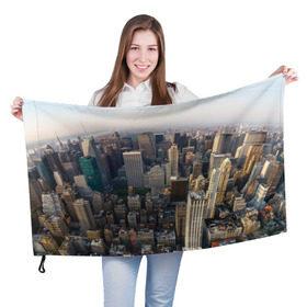 Флаг 3D с принтом New York в Екатеринбурге, 100% полиэстер | плотность ткани — 95 г/м2, размер — 67 х 109 см. Принт наносится с одной стороны | america | new york | usa | америка | высотки | мегаполис | нью йорк | столица мира | сша | штаты