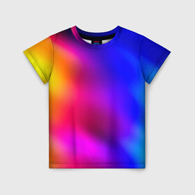 Детская футболка 3D с принтом Краска в Екатеринбурге, 100% гипоаллергенный полиэфир | прямой крой, круглый вырез горловины, длина до линии бедер, чуть спущенное плечо, ткань немного тянется | размытый | разноцветный | яркий
