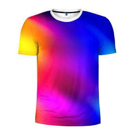Мужская футболка 3D спортивная с принтом Краска в Екатеринбурге, 100% полиэстер с улучшенными характеристиками | приталенный силуэт, круглая горловина, широкие плечи, сужается к линии бедра | Тематика изображения на принте: размытый | разноцветный | яркий