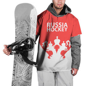 Накидка на куртку 3D с принтом Russia Hockey в Екатеринбурге, 100% полиэстер |  | Тематика изображения на принте: hockey | ru | rus | russia | russian | россия | сборная | хоккей