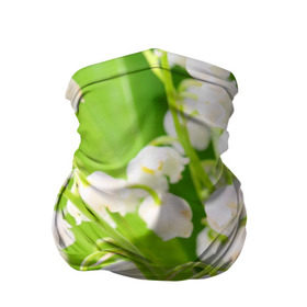 Бандана-труба 3D с принтом Ландыши в Екатеринбурге, 100% полиэстер, ткань с особыми свойствами — Activecool | плотность 150‒180 г/м2; хорошо тянется, но сохраняет форму | Тематика изображения на принте: весна | ландыш | цветок