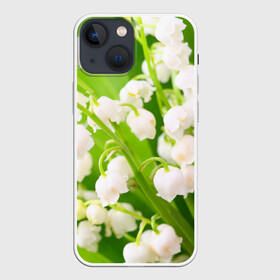 Чехол для iPhone 13 mini с принтом Ландыши в Екатеринбурге,  |  | Тематика изображения на принте: весна | ландыш | цветок