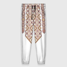 Женские брюки 3D с принтом Вышивка в Екатеринбурге, полиэстер 100% | прямой крой, два кармана без застежек по бокам, с мягкой трикотажной резинкой на поясе и по низу штанин. В поясе для дополнительного комфорта — широкие завязки | ukraine | вышивка | украина