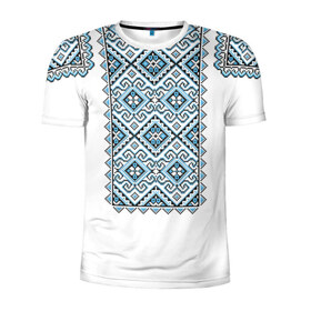 Мужская футболка 3D спортивная с принтом Вышивка 7 в Екатеринбурге, 100% полиэстер с улучшенными характеристиками | приталенный силуэт, круглая горловина, широкие плечи, сужается к линии бедра | ukraine | вышивка | украина