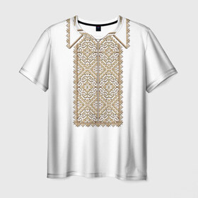 Мужская футболка 3D с принтом Вышивка 8 в Екатеринбурге, 100% полиэфир | прямой крой, круглый вырез горловины, длина до линии бедер | ukraine | вышивка | украина
