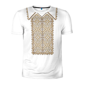 Мужская футболка 3D спортивная с принтом Вышивка 8 в Екатеринбурге, 100% полиэстер с улучшенными характеристиками | приталенный силуэт, круглая горловина, широкие плечи, сужается к линии бедра | ukraine | вышивка | украина
