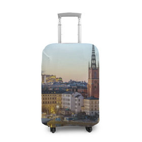 Чехол для чемодана 3D с принтом Швеция в Екатеринбурге, 86% полиэфир, 14% спандекс | двустороннее нанесение принта, прорези для ручек и колес | europe | stockholm | sweden | европа | ес | каникулы | отпуск | стокгольм | туризм | швеция