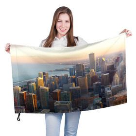 Флаг 3D с принтом Нью-Йорк в Екатеринбурге, 100% полиэстер | плотность ткани — 95 г/м2, размер — 67 х 109 см. Принт наносится с одной стороны | america | new york | usa | америка | высотки | мегаполис | нью йорк | столица мира | сша | штаты
