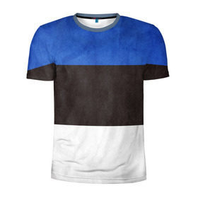 Мужская футболка 3D спортивная с принтом Эстония в Екатеринбурге, 100% полиэстер с улучшенными характеристиками | приталенный силуэт, круглая горловина, широкие плечи, сужается к линии бедра | страна | эстония | эстонская республика