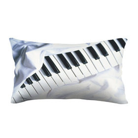 Подушка 3D антистресс с принтом Клавиши в Екатеринбурге, наволочка — 100% полиэстер, наполнитель — вспененный полистирол | состоит из подушки и наволочки на молнии | белая | клавиши | музыка | пианино | черная