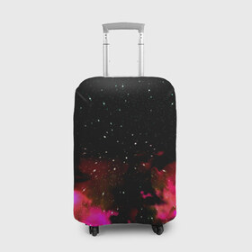 Чехол для чемодана 3D с принтом Звездный путь в Екатеринбурге, 86% полиэфир, 14% спандекс | двустороннее нанесение принта, прорези для ручек и колес | star | звезды | розовый
