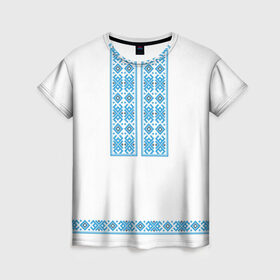 Женская футболка 3D с принтом Вышивка 32 в Екатеринбурге, 100% полиэфир ( синтетическое хлопкоподобное полотно) | прямой крой, круглый вырез горловины, длина до линии бедер | belarus | беларусь | вышивка