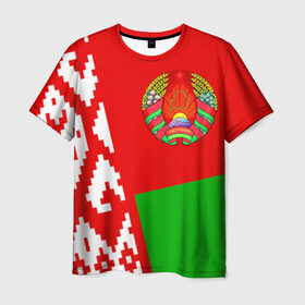 Мужская футболка 3D с принтом Беларусь 2 в Екатеринбурге, 100% полиэфир | прямой крой, круглый вырез горловины, длина до линии бедер | belarus | беларусь