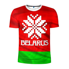 Мужская футболка 3D спортивная с принтом Belarus в Екатеринбурге, 100% полиэстер с улучшенными характеристиками | приталенный силуэт, круглая горловина, широкие плечи, сужается к линии бедра | belarus | беларусь