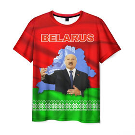 Мужская футболка 3D с принтом Belarus 15 в Екатеринбурге, 100% полиэфир | прямой крой, круглый вырез горловины, длина до линии бедер | Тематика изображения на принте: belarus | беларусь | лукашенко | президент