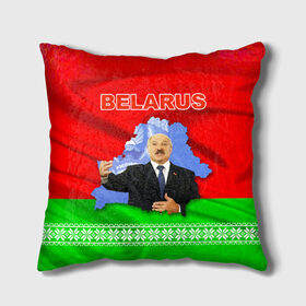 Подушка 3D с принтом Belarus 15 в Екатеринбурге, наволочка – 100% полиэстер, наполнитель – холлофайбер (легкий наполнитель, не вызывает аллергию). | состоит из подушки и наволочки. Наволочка на молнии, легко снимается для стирки | belarus | беларусь | лукашенко | президент