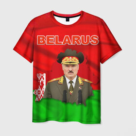 Мужская футболка 3D с принтом Belarus 17 в Екатеринбурге, 100% полиэфир | прямой крой, круглый вырез горловины, длина до линии бедер | belarus | беларусь | лукашенко | президент