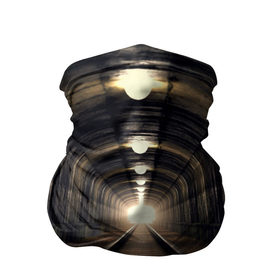 Бандана-труба 3D с принтом Бескрайний тоннель в Екатеринбурге, 100% полиэстер, ткань с особыми свойствами — Activecool | плотность 150‒180 г/м2; хорошо тянется, но сохраняет форму | железная дорога | иллюзия | коридор | свет в конце тоннеля | тоннель