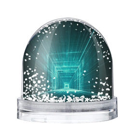 Снежный шар с принтом Цифровой тоннель в Екатеринбурге, Пластик | Изображение внутри шара печатается на глянцевой фотобумаге с двух сторон | глубины сознания | интернет | коридор | матрица | оптическая иллюзия | секрет | сеть | тайна | тоннель