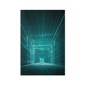 Обложка для паспорта матовая кожа с принтом Цифровой тоннель в Екатеринбурге, натуральная матовая кожа | размер 19,3 х 13,7 см; прозрачные пластиковые крепления | глубины сознания | интернет | коридор | матрица | оптическая иллюзия | секрет | сеть | тайна | тоннель