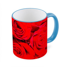 Кружка 3D с принтом Розы в Екатеринбурге, керамика | ёмкость 330 мл | букет | красная | лепестки | роза | цветы