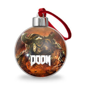 Ёлочный шар с принтом Doom 4 Hell Cyberdemon в Екатеринбурге, Пластик | Диаметр: 77 мм | Тематика изображения на принте: cyberdemon | demon | doom | hell | дум