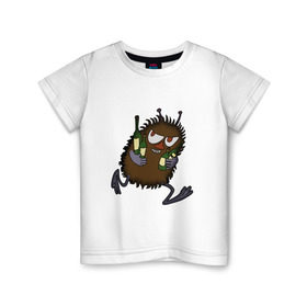 Детская футболка хлопок с принтом Вонючка Стинки с бутылками в Екатеринбурге, 100% хлопок | круглый вырез горловины, полуприлегающий силуэт, длина до линии бедер | муми тролль