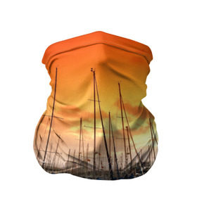 Бандана-труба 3D с принтом Barcelona в Екатеринбурге, 100% полиэстер, ткань с особыми свойствами — Activecool | плотность 150‒180 г/м2; хорошо тянется, но сохраняет форму | barcelona | spain | барселона | европа | закат | испания | каталония | море | парусник | фрегат | яхта