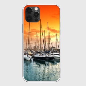 Чехол для iPhone 12 Pro Max с принтом Barcelona в Екатеринбурге, Силикон |  | Тематика изображения на принте: barcelona | spain | барселона | европа | закат | испания | каталония | море | парусник | фрегат | яхта