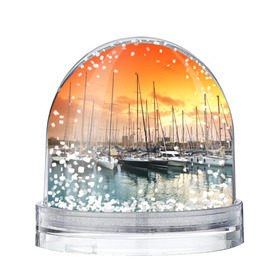 Снежный шар с принтом Barcelona в Екатеринбурге, Пластик | Изображение внутри шара печатается на глянцевой фотобумаге с двух сторон | barcelona | spain | барселона | европа | закат | испания | каталония | море | парусник | фрегат | яхта