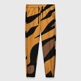 Женские брюки 3D с принтом Шерсть тигра в Екатеринбурге, полиэстер 100% | прямой крой, два кармана без застежек по бокам, с мягкой трикотажной резинкой на поясе и по низу штанин. В поясе для дополнительного комфорта — широкие завязки | оранжевый | текстура | тигр