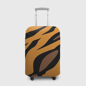 Чехол для чемодана 3D с принтом Шерсть тигра в Екатеринбурге, 86% полиэфир, 14% спандекс | двустороннее нанесение принта, прорези для ручек и колес | оранжевый | текстура | тигр
