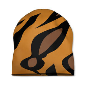 Шапка 3D с принтом Шерсть тигра в Екатеринбурге, 100% полиэстер | универсальный размер, печать по всей поверхности изделия | оранжевый | текстура | тигр