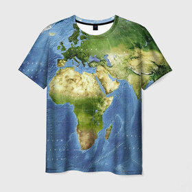 Мужская футболка 3D с принтом Карта в Екатеринбурге, 100% полиэфир | прямой крой, круглый вырез горловины, длина до линии бедер | map | world | карта | мир