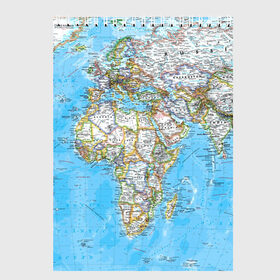 Скетчбук с принтом Карта 2 в Екатеринбурге, 100% бумага
 | 48 листов, плотность листов — 100 г/м2, плотность картонной обложки — 250 г/м2. Листы скреплены сверху удобной пружинной спиралью | Тематика изображения на принте: map | world | карта | мир