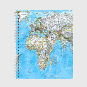 Тетрадь с принтом Карта 2 в Екатеринбурге, 100% бумага | 48 листов, плотность листов — 60 г/м2, плотность картонной обложки — 250 г/м2. Листы скреплены сбоку удобной пружинной спиралью. Уголки страниц и обложки скругленные. Цвет линий — светло-серый
 | Тематика изображения на принте: map | world | карта | мир