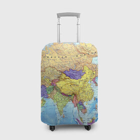 Чехол для чемодана 3D с принтом Карта 10 в Екатеринбурге, 86% полиэфир, 14% спандекс | двустороннее нанесение принта, прорези для ручек и колес | map | world | карта | мир