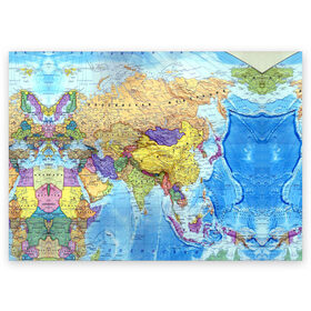 Поздравительная открытка с принтом Карта 10 в Екатеринбурге, 100% бумага | плотность бумаги 280 г/м2, матовая, на обратной стороне линовка и место для марки
 | Тематика изображения на принте: map | world | карта | мир