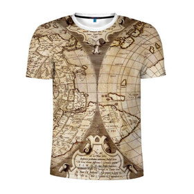 Мужская футболка 3D спортивная с принтом Карта 12 в Екатеринбурге, 100% полиэстер с улучшенными характеристиками | приталенный силуэт, круглая горловина, широкие плечи, сужается к линии бедра | map | world | карта | мир