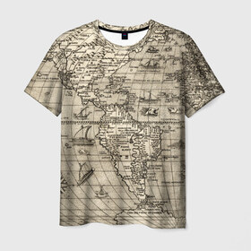 Мужская футболка 3D с принтом Карта 15 в Екатеринбурге, 100% полиэфир | прямой крой, круглый вырез горловины, длина до линии бедер | map | world | карта | мир