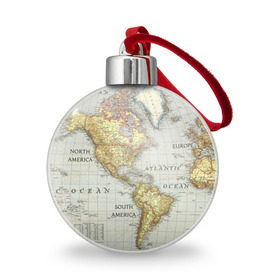 Ёлочный шар с принтом Карта 16 в Екатеринбурге, Пластик | Диаметр: 77 мм | Тематика изображения на принте: map | world | карта | мир