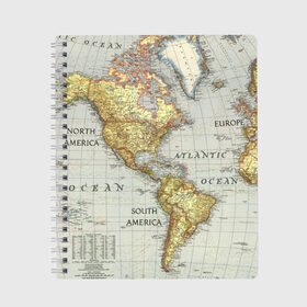 Тетрадь с принтом Карта 16 в Екатеринбурге, 100% бумага | 48 листов, плотность листов — 60 г/м2, плотность картонной обложки — 250 г/м2. Листы скреплены сбоку удобной пружинной спиралью. Уголки страниц и обложки скругленные. Цвет линий — светло-серый
 | Тематика изображения на принте: map | world | карта | мир