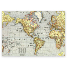 Поздравительная открытка с принтом Карта 16 в Екатеринбурге, 100% бумага | плотность бумаги 280 г/м2, матовая, на обратной стороне линовка и место для марки
 | map | world | карта | мир