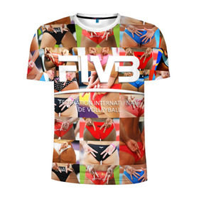 Мужская футболка 3D спортивная с принтом Волейбол 1 в Екатеринбурге, 100% полиэстер с улучшенными характеристиками | приталенный силуэт, круглая горловина, широкие плечи, сужается к линии бедра | fiv3 | volleyball | волейбол